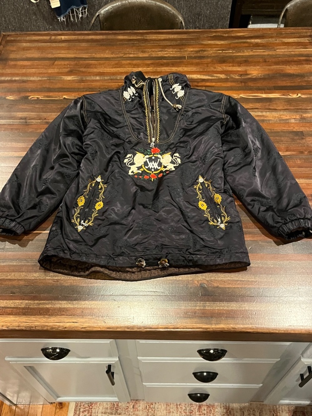 RARE VINTAGE Bogner embellished anorak skill pullover jacket size 10 / Large